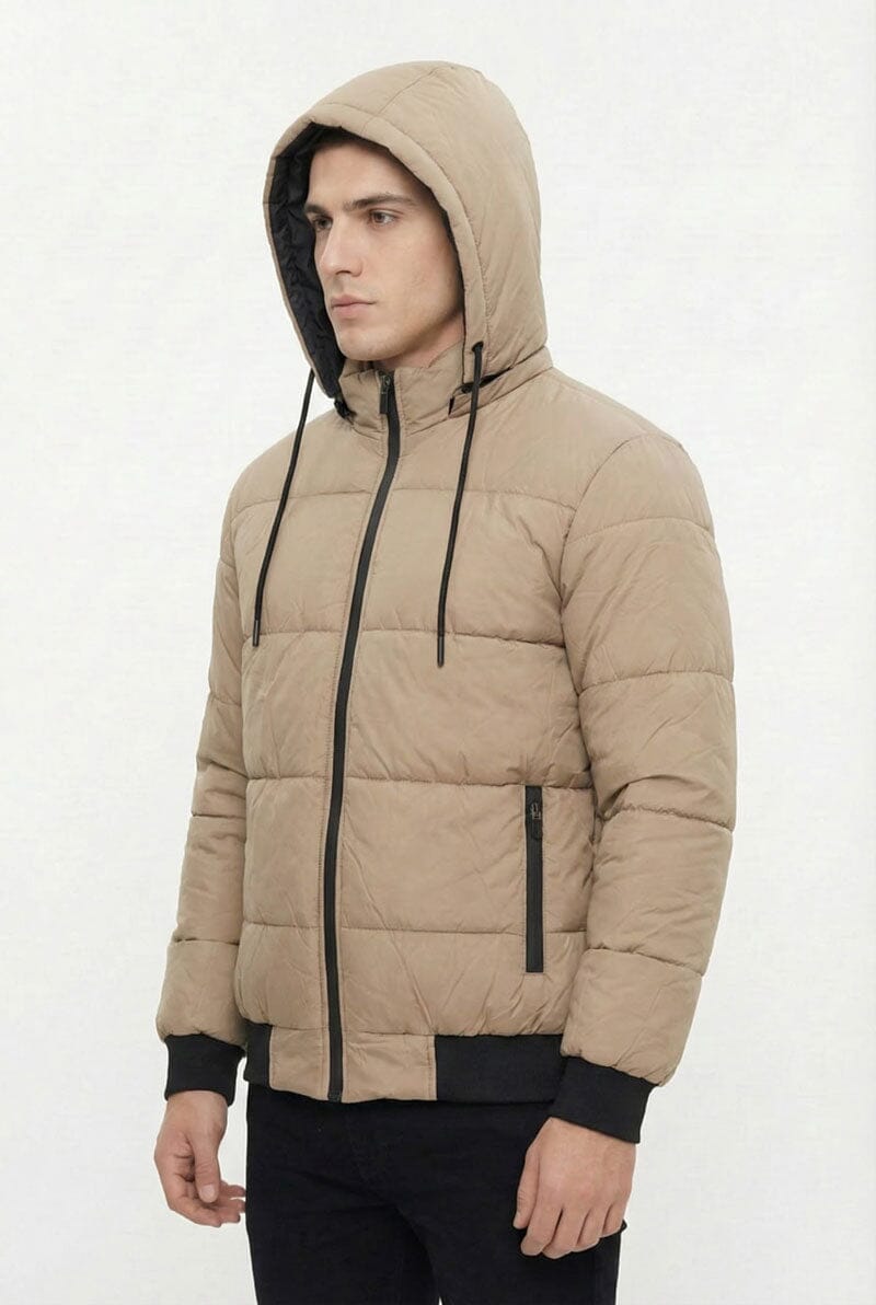 Men's Detachable Hood Puffer Jacket