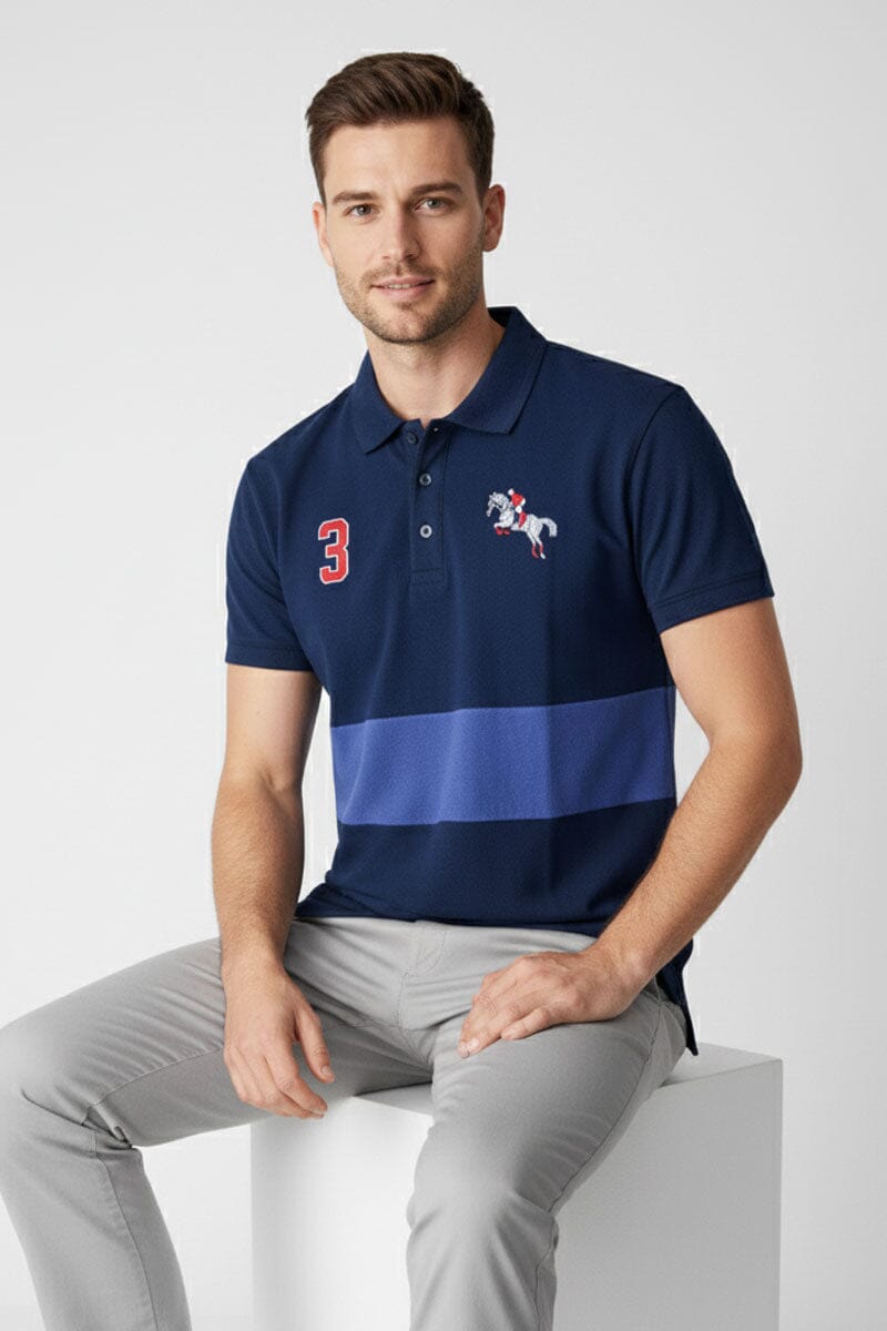 Polo Republica Men's Color-Block Embroidered Polo Shirt