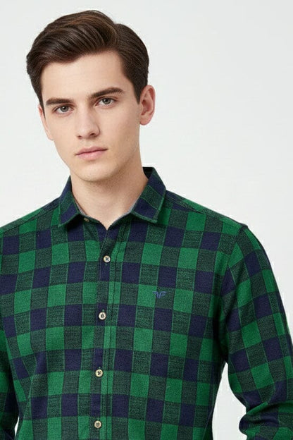 Scanners Men's Plaid Check Casual Shirt