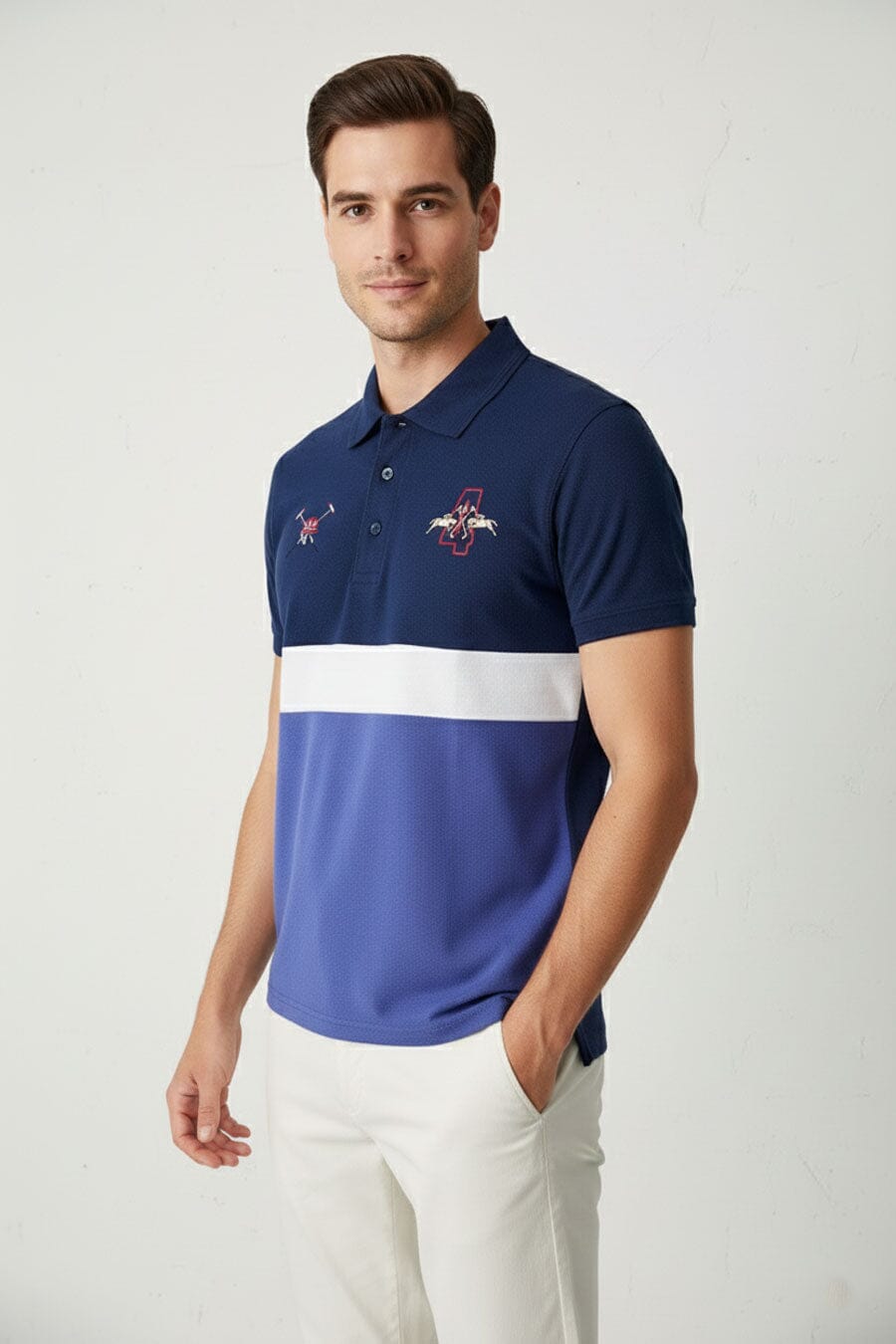 Polo Republica Men's Contrast Mallets Polo Shirt