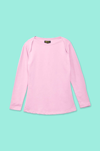 Max 21 Women’s Stylish Long Sleeves Sweat Shirt Women's Casual Shirt SZK Pink S 