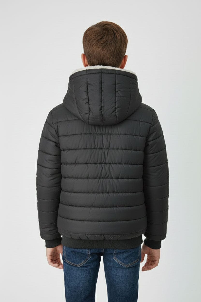 Boy's Fur Hooded Puffer Jacket