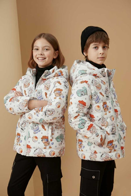 Olive Outfits Kid's Andy Hooded Puffer Jacket