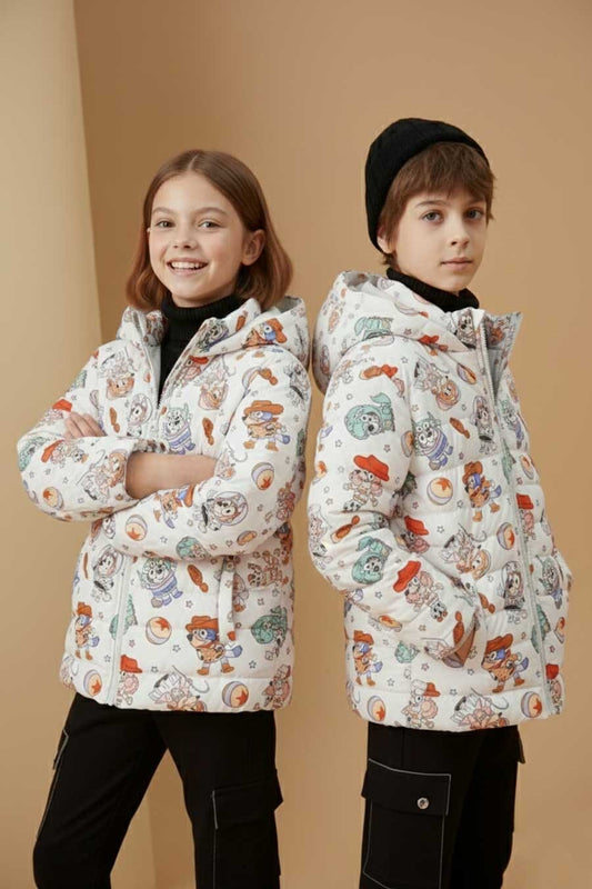 Olive Outfits Kid's Andy Hooded Puffer Jacket