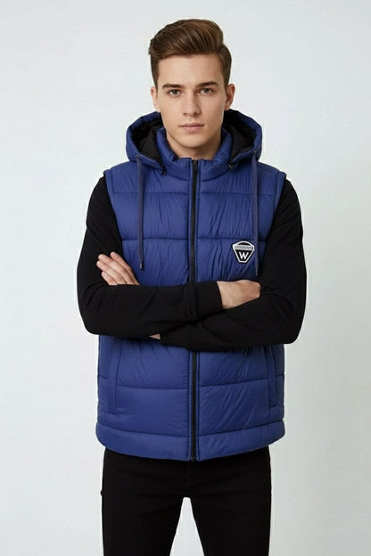 Men's Fashion Detachable Hood Puffer Gilet