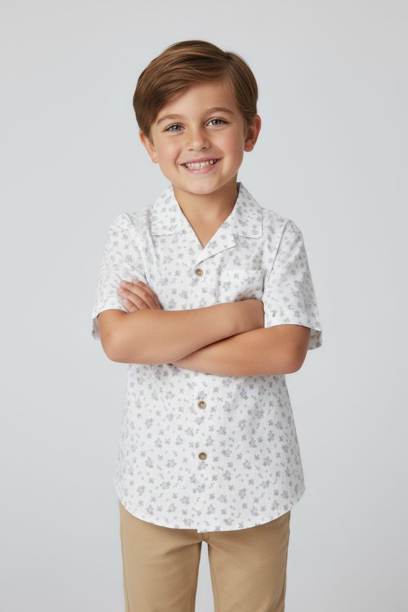Styles Republic Boy's Floral Short Sleeve Casual Shirt
