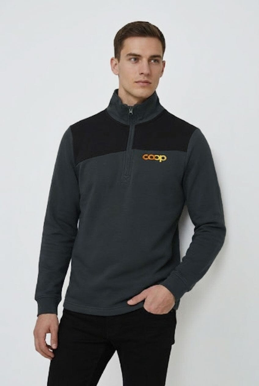 Cut Label Men's Embroidered Quarter Zipper Sweatshirt