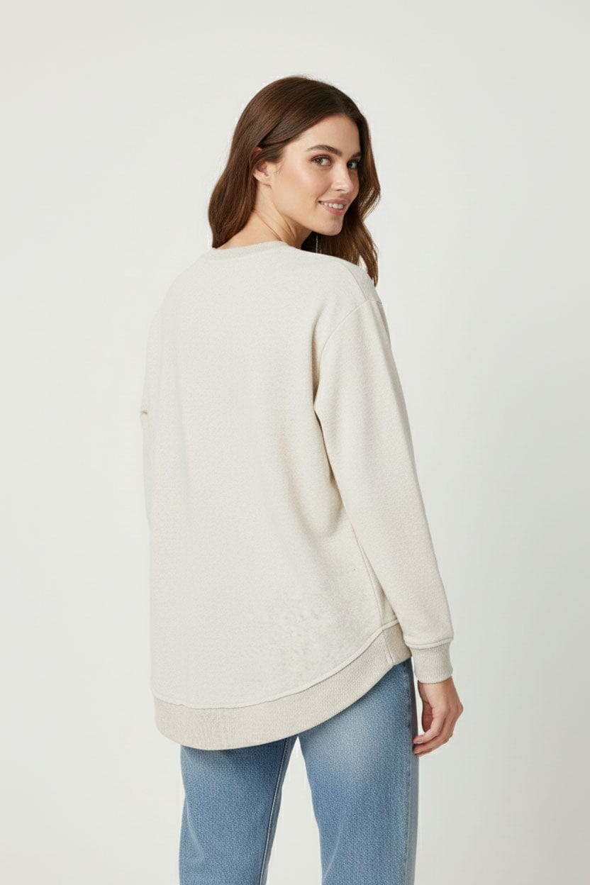 L.A.T Women's Printed High Low Hem Minor Fault Sweat Shirt