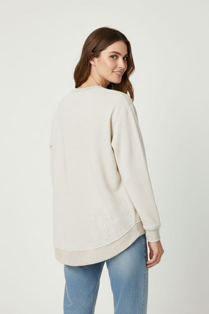 L.A.T Women's Printed High Low Hem Minor Fault Sweat Shirt