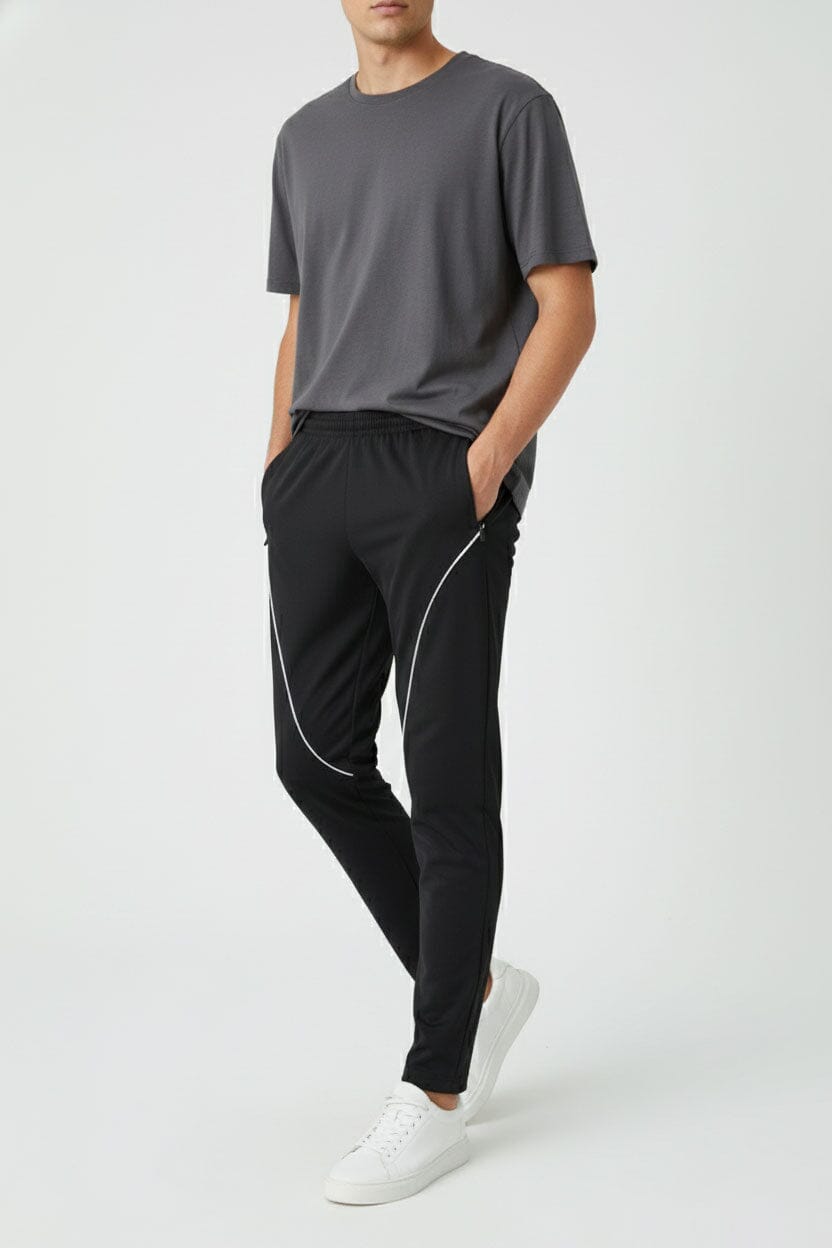 Men's Slim Fit Piping Panel Activewear Trousers