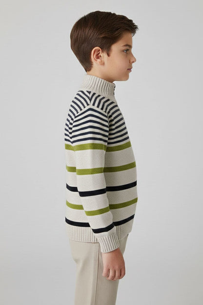 Yes Mom Boy's Fastiv Quarter Zipper Knitted Sweater