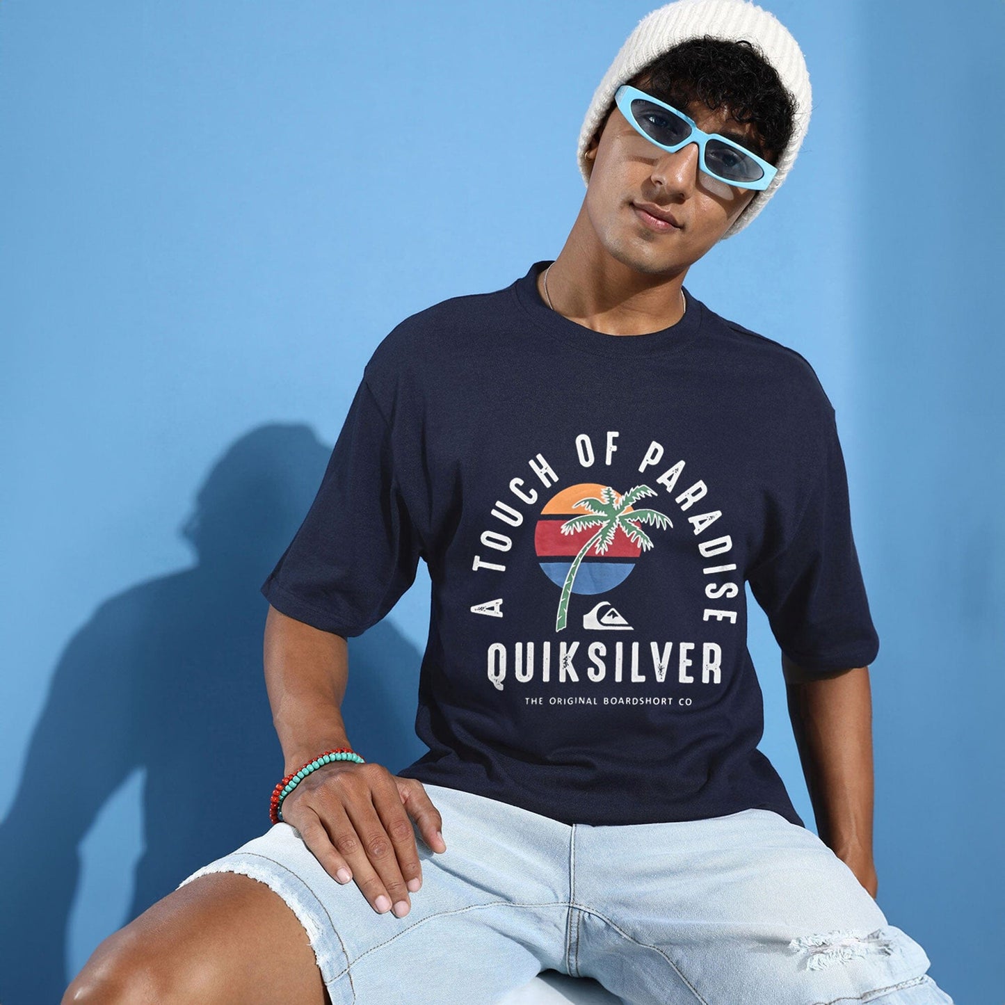 Quick Silver Men's Touch Of Paradise Printed Short Sleeve Minor Fault Tee Shirt Men's Tee Shirt HAS Apparel Navy S 