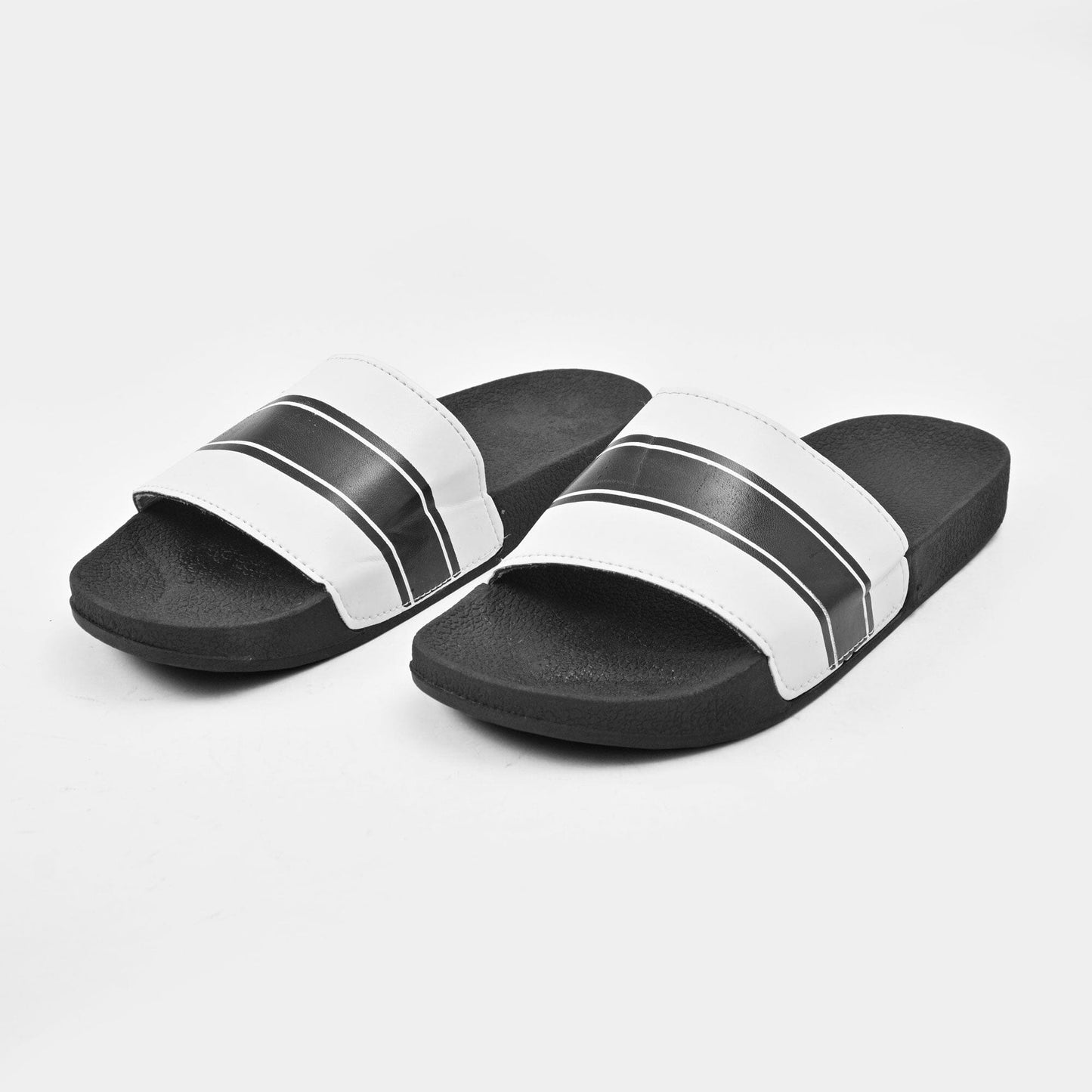 Men's Comfort Contrast Design Soft Slides Men's Shoes Hamza Traders Black & White EUR 39 