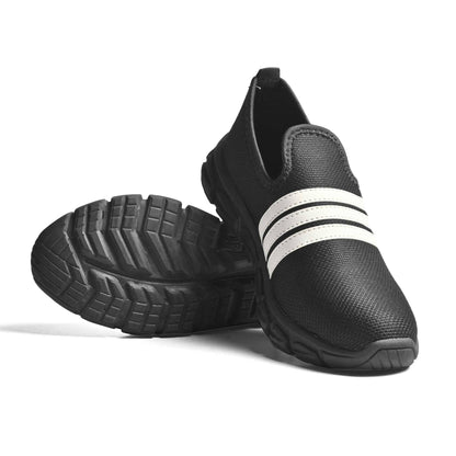 Men's Plock Strips Style Jogger Shoes Men's Shoes SNAN Traders Black EUR 39 