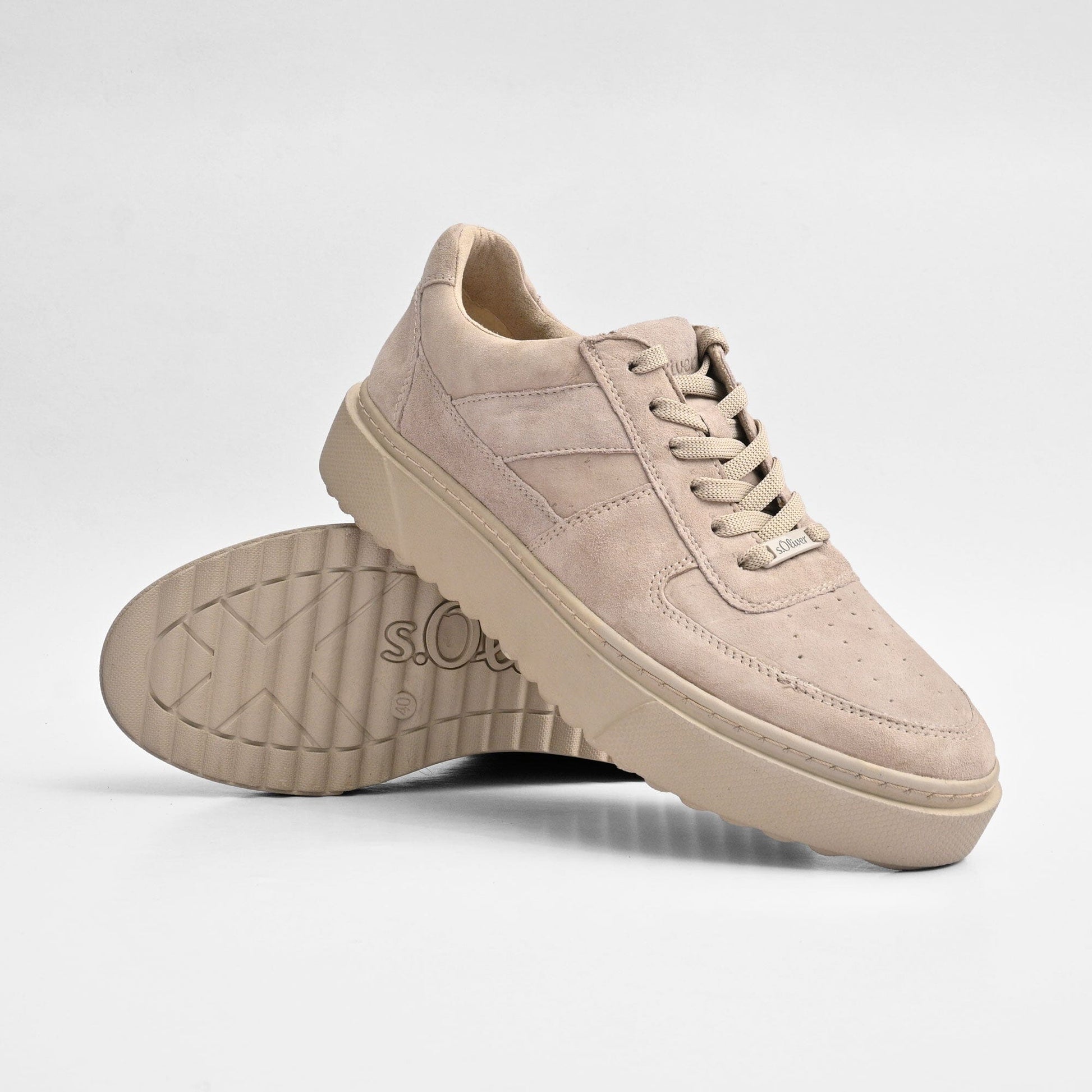 S.Oliver Unisex Soft Sole Genuine Upper Leather Sneakers Unisex Shoes Shafi Pvt. Limited Taupe EUR 36 