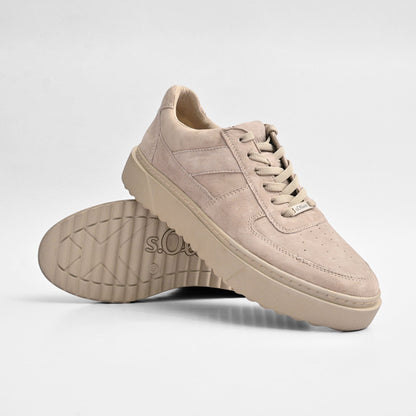 S.Oliver Unisex Soft Sole Genuine Upper Leather Sneakers Unisex Shoes Shafi Pvt. Limited Taupe EUR 36 