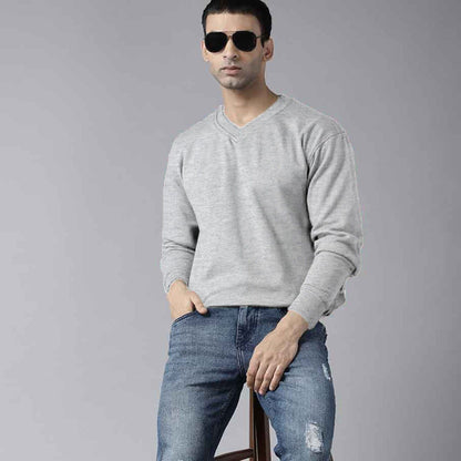 Polo Republica Men's Nobitu V-Neck Sweat Shirt Men's Sweat Shirt Polo Republica Heather Grey S 