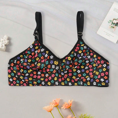 Women's Floral Printed Stretched Comfort Bra