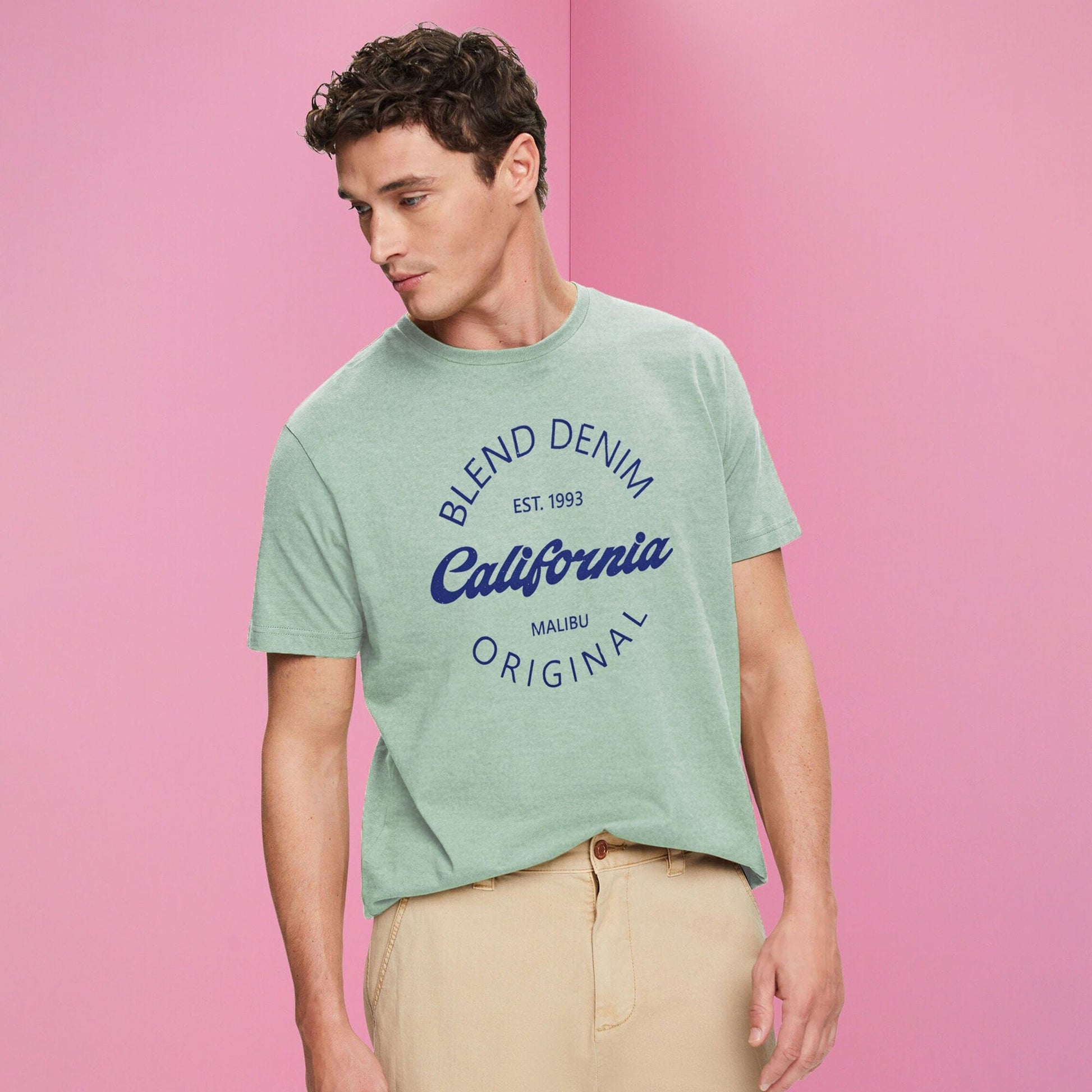 Blend Men's California Printed Tee Shirt Men's Tee Shirt IST Turquoise S 