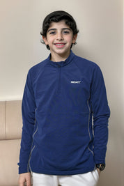 Proact Boy's Mock Neck Quarter Zipper Sweat Shirt Boy's Sweat Shirt HAS Apparel 