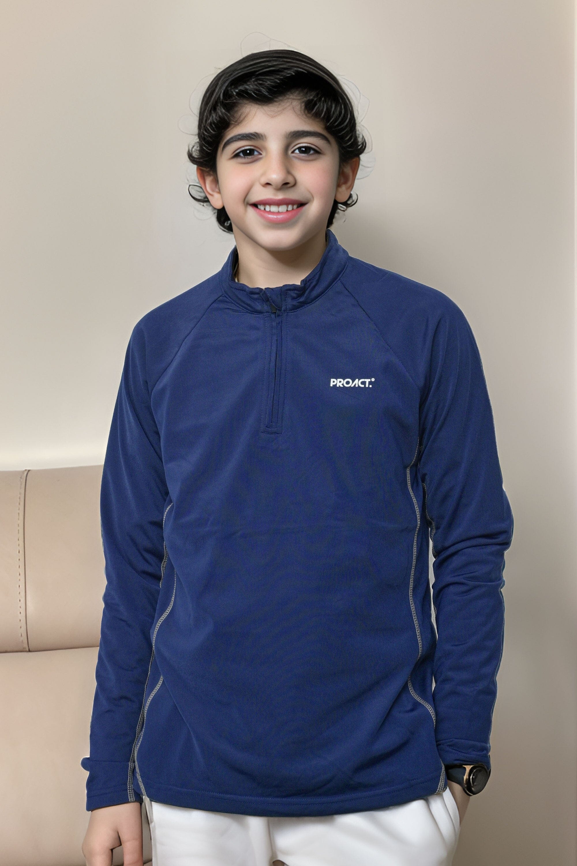 Proact Boy's Mock Neck Quarter Zipper Sweat Shirt Boy's Sweat Shirt HAS Apparel 