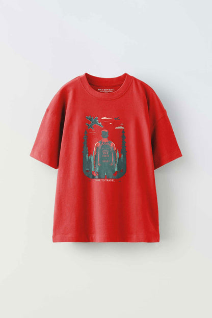 Polo Republica Boy's Time To Travel Printed Tee Shirt