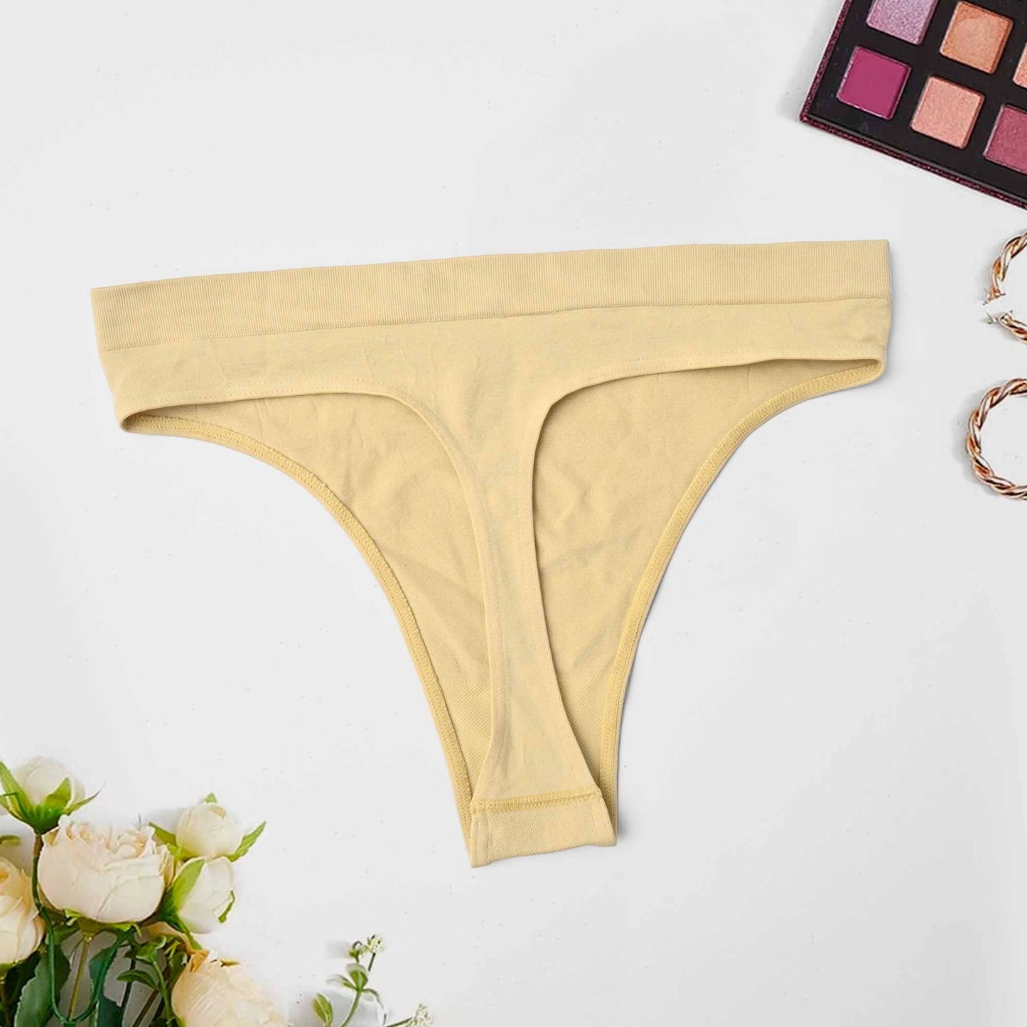 Women's Classic Thong Underwear Women's Lingerie RAM Beige L 