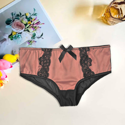 Mpz Women's Fancy Lace Design Silk Underwear Women's Lingerie RAM Tea Pink M 