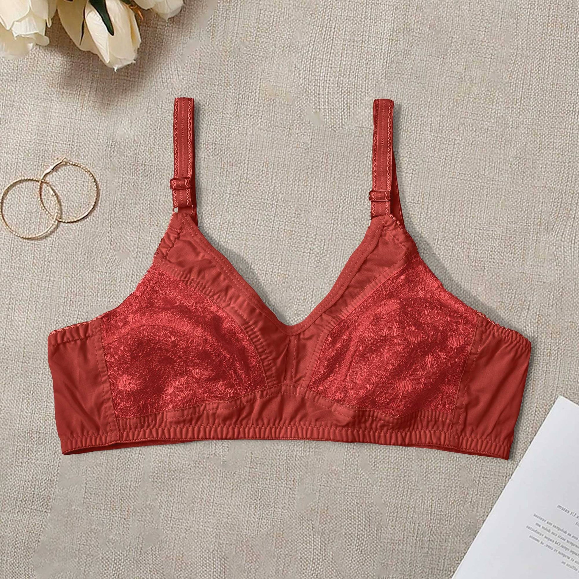 Net Push-Up Pink Bralette Bra, Size: Medium, Embroidered at Rs 75