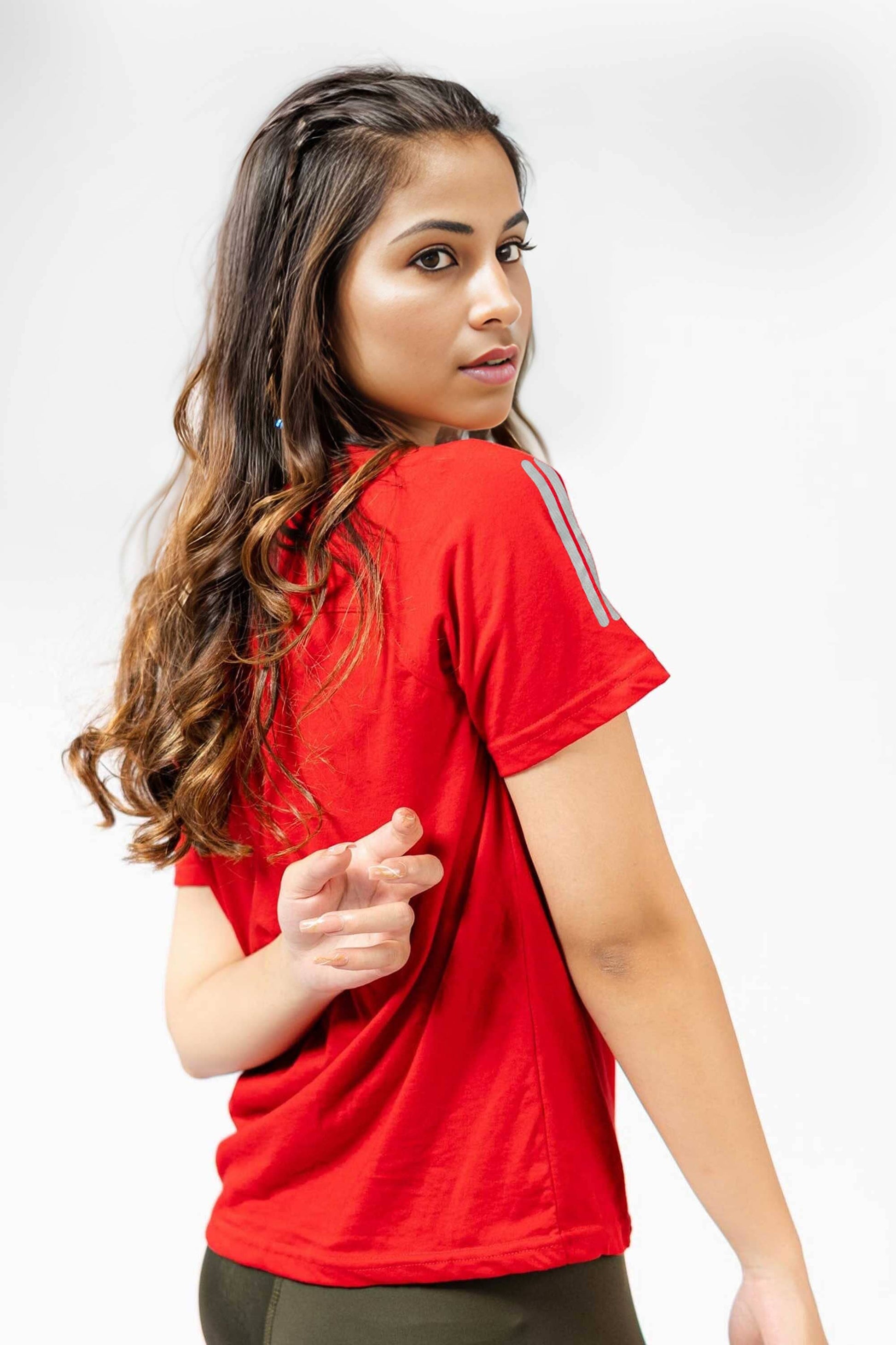 Polo Athletica Women's V-Neck Logo Reflector Short Sleeve Tee Shirt Women's Tee Shirt Polo Republica 