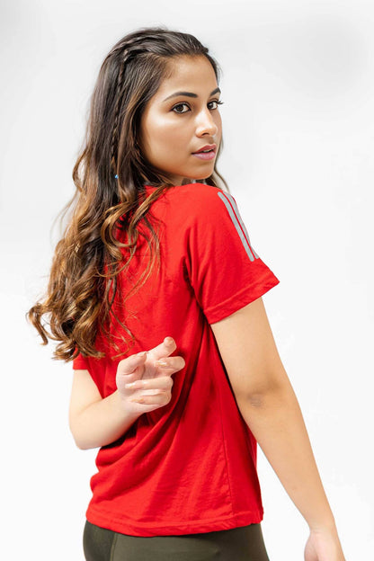 Polo Athletica Women's V-Neck Logo Reflector Short Sleeve Tee Shirt Women's Tee Shirt Polo Republica 