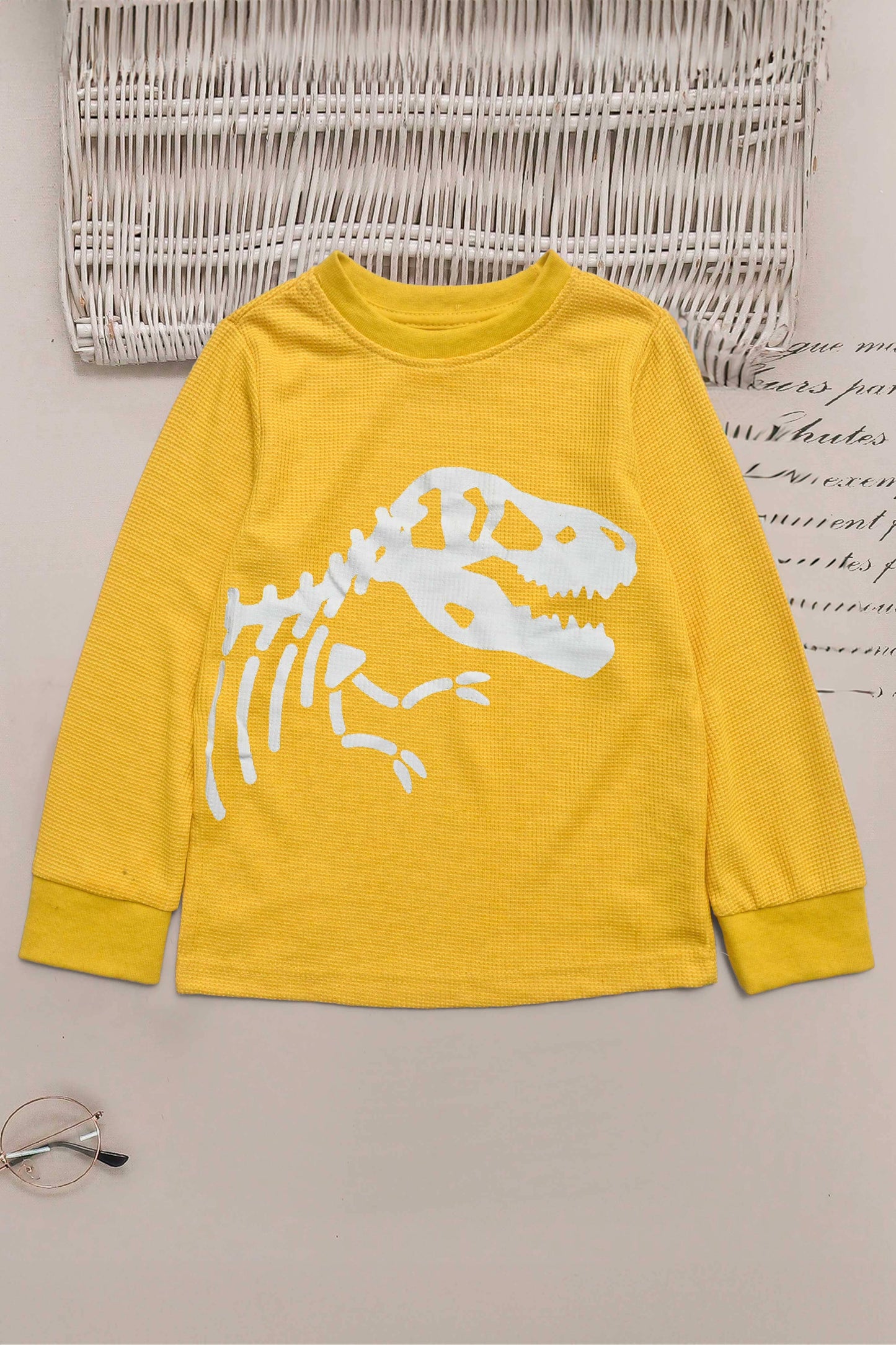 Kid's Dino Printed Long Sleeve Thermal Sweat Shirt