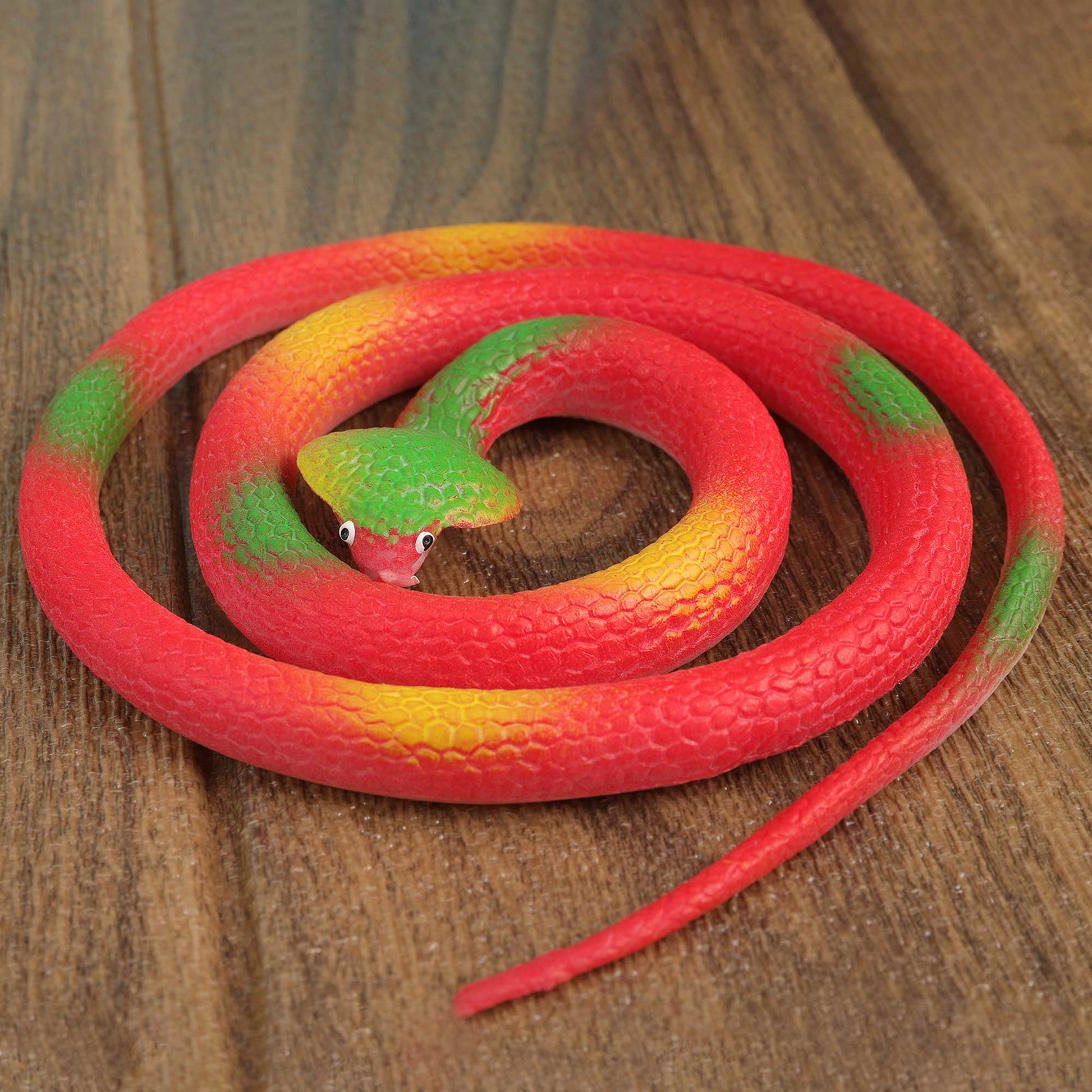 Kid's Realistic Rubber Snake Toy Toy RAM Red 