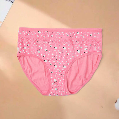 Yinidanya Women's Lace Design Polka Dots Printed Underwear Women's Lingerie RAM Pink 28-34 