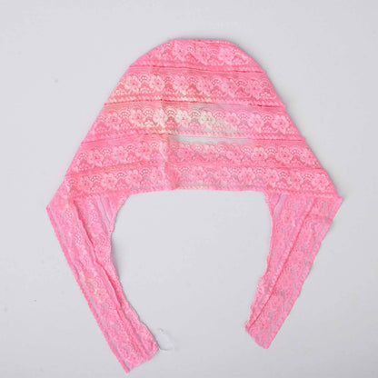 Women's Lovech Net Design Under Scarf Hijab Cap Women's Accessories De Artistic Pink 