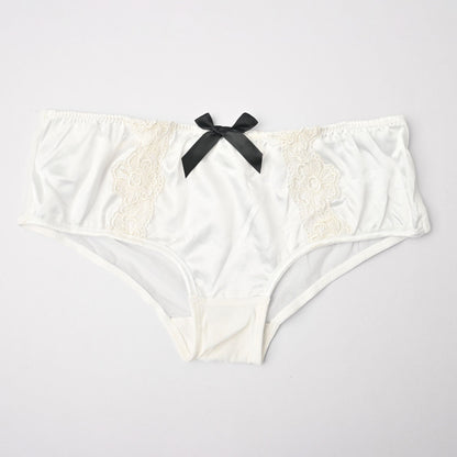 Mpz Women's Fancy Lace Design Silk Underwear Women's Lingerie RAM White M 
