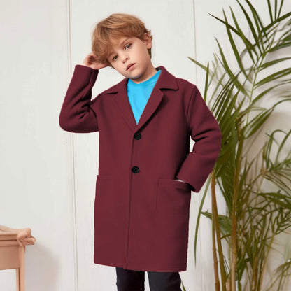 Polo Republica Kid's Winter Fleece Long Coat Boy's Jacket Polo Republica Maroon 2-3 Years 