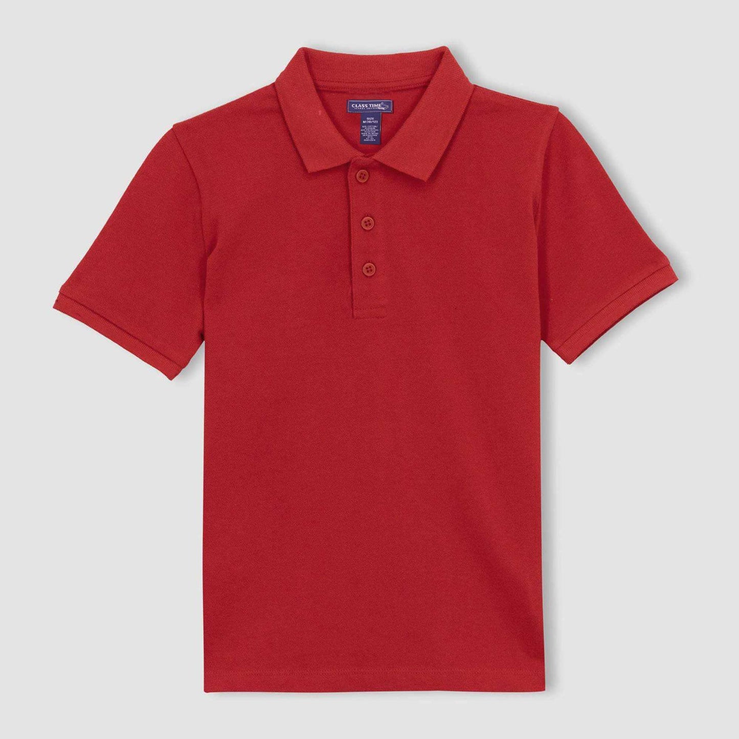 Class Time Boy's Short Sleeve Pique Polo Shirt Red