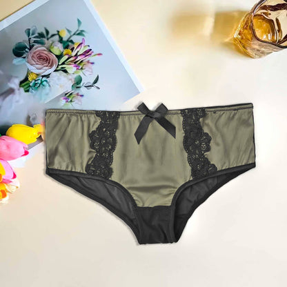 Mpz Women's Fancy Lace Design Silk Underwear Women's Lingerie RAM Graphite M 