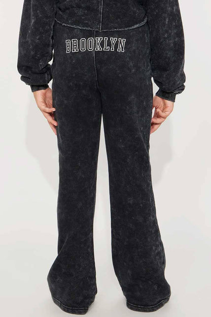 NK Girl's Acid Wash Flare Leg Trousers