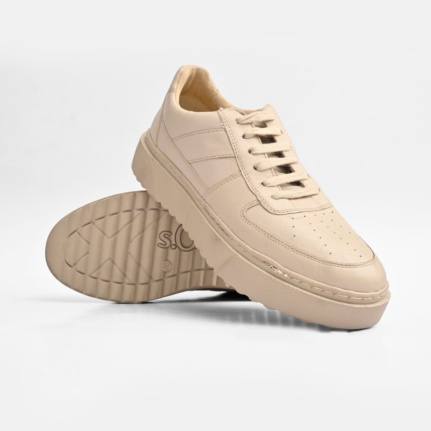 S.Oliver Unisex Soft Sole Genuine Upper Leather Sneakers Unisex Shoes Shafi Pvt. Limited Beige EUR 36 