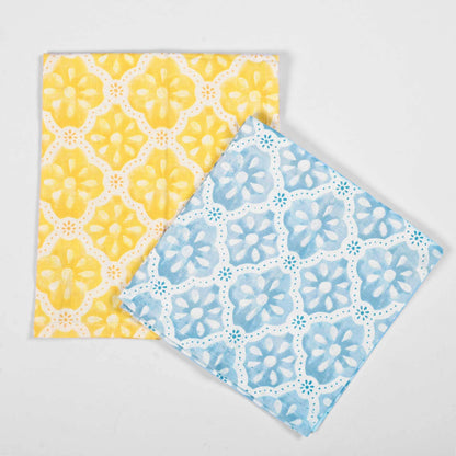 Hermel Towelette Cloth Napkin - Pack of 2 Home Supplies De Artistic Yellow & Sky 
