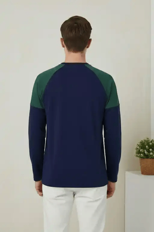 Men's Color Block Raglan Sleeve Tee Shirt