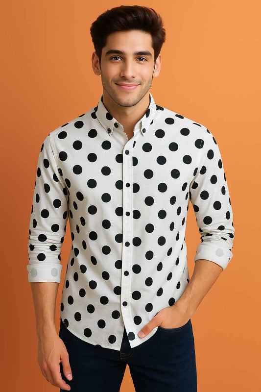 Gravity Men's Polka Dots Casual Shirt