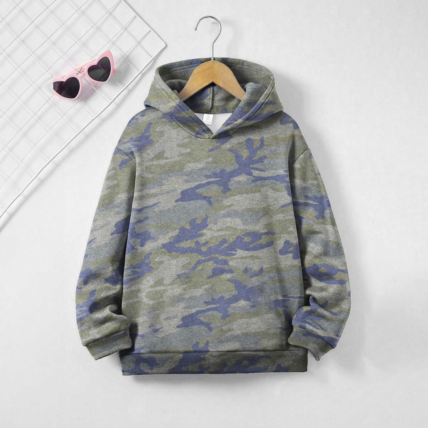 Rabbit Skins Kid's Camo Style Pullover Hoodie Boy's Pullover Hoodie SNR Camo Grey 2 Years 