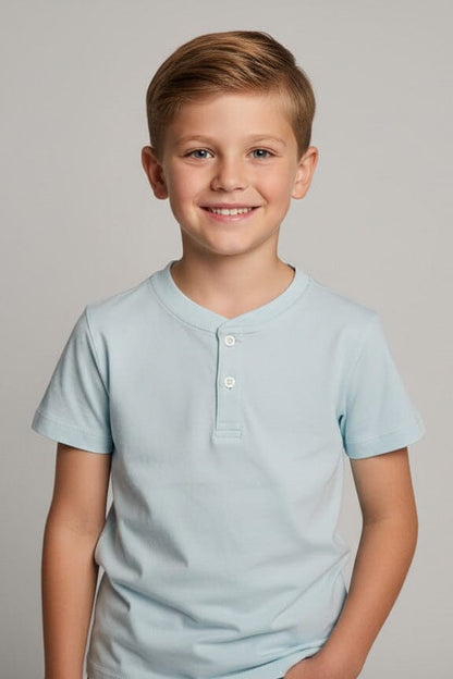 Styles Republic Boy's Basic Henley Tee Shirt