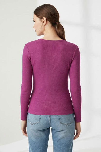 Max 21 Women's Waffle Knit Tee Shirt