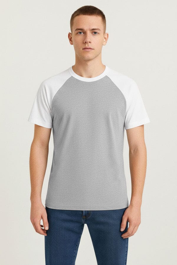 Grey Melange & White