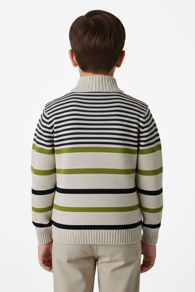 Yes Mom Boy's Fastiv Quarter Zipper Knitted Sweater