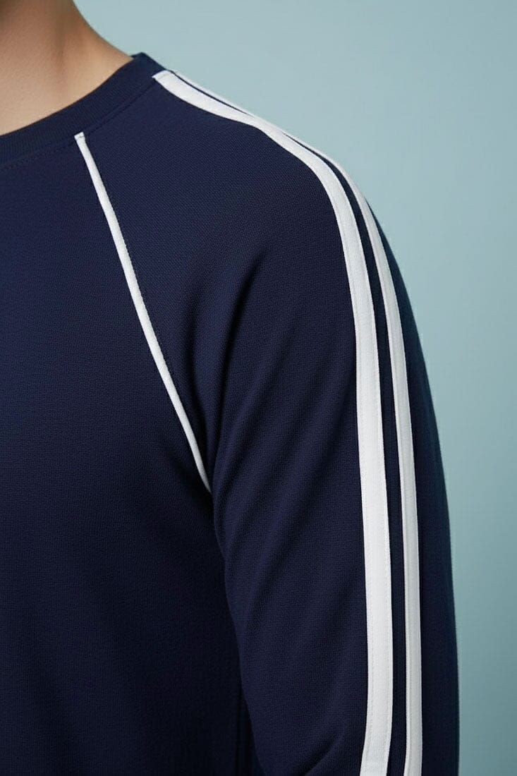 Men's Striped Raglan Sleeve Tee Shirt